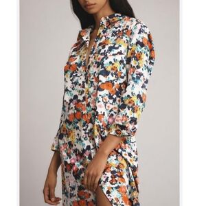 NWT Anthropologie Floral Maxi shirt dress size Large